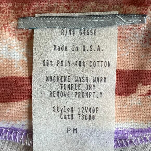 Vtg 80s 90s Two Potato Artsy A Line Midi Dress M Petite Sheer NOS Coastal Pastel - Picture 14 of 16